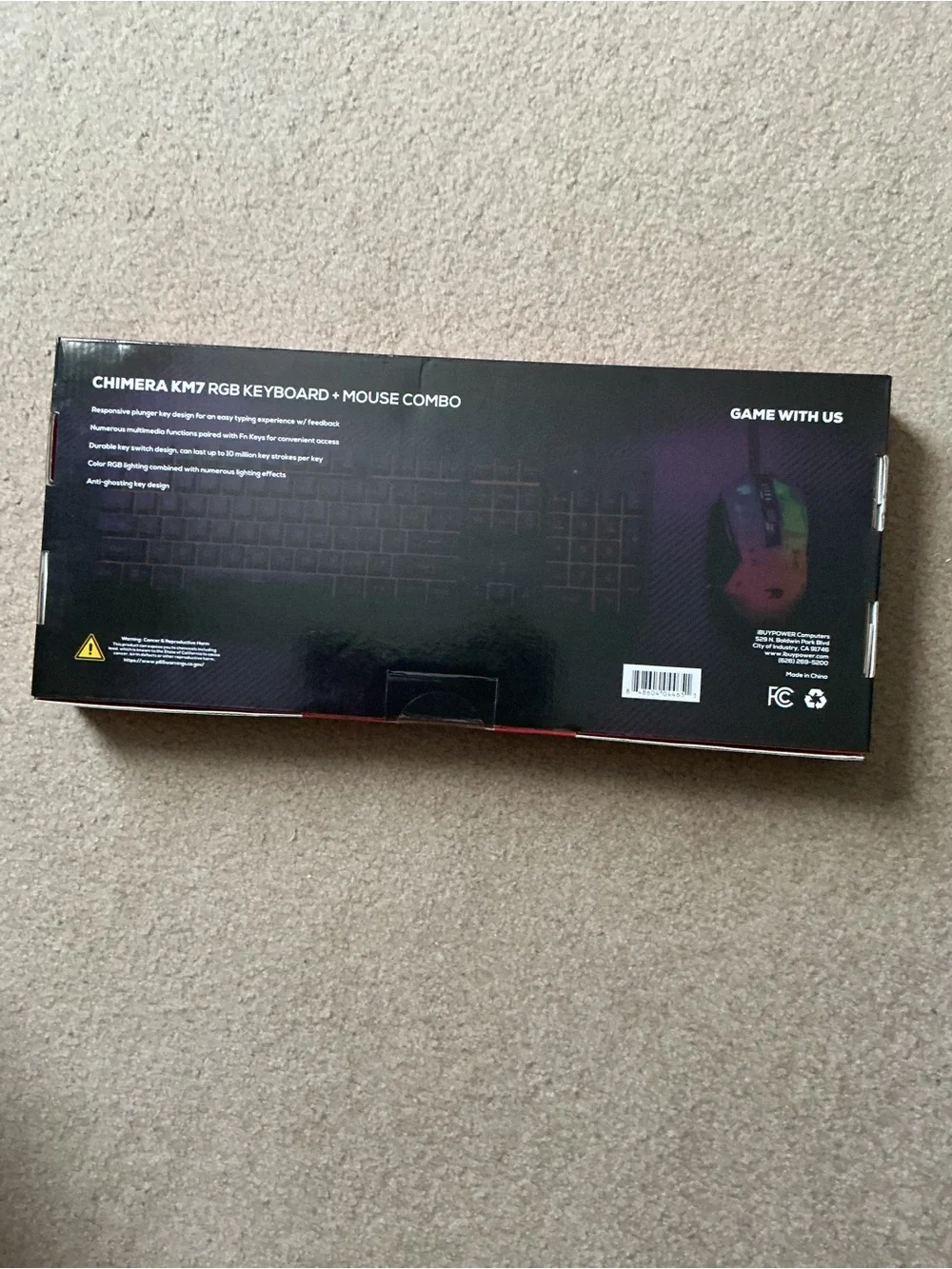 iBUYPOWER Chimera KM7 RGB Keyboard + Mouse Combo - Black with RGB